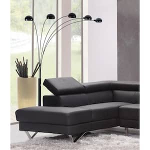 84 in. H Black 5-Light Arc Floor Lamp with Dimmer Switch