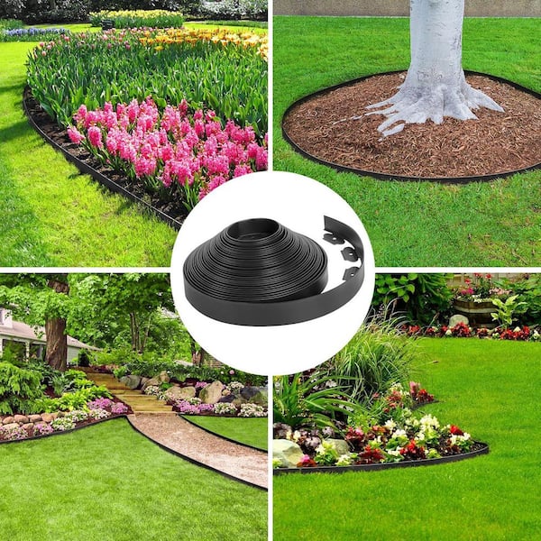 Phewnyzo 2 in. x 66 ft. Plastic Landscape Edging with 100