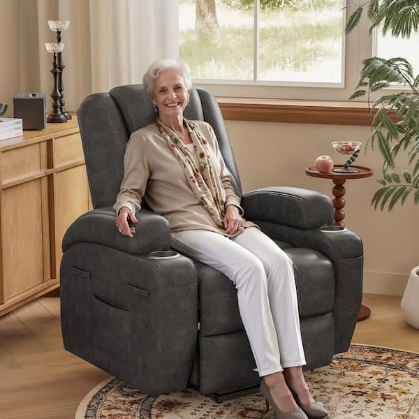 LACOO Electric Power Lift Recliner Chair (Leathaire) with Massage