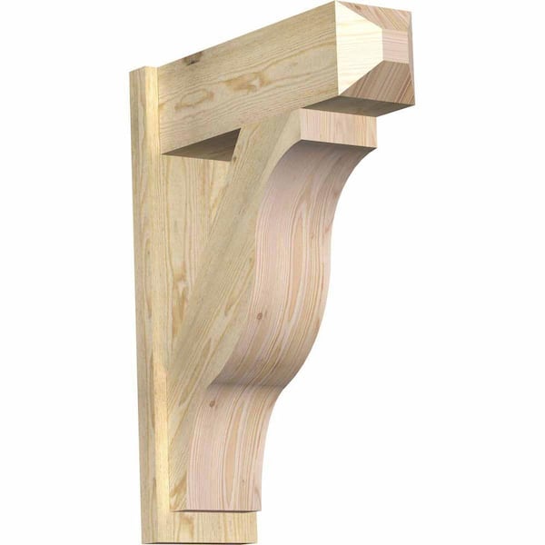 Ekena Millwork 8 in. x 32 in. x 24 in. Douglas Fir Fuston Craftsman Rough Sawn Outlooker