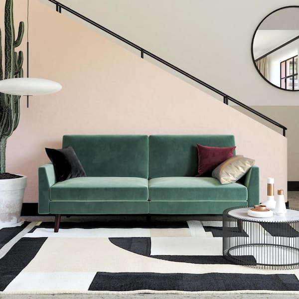 DHP Jena Light Teal Velvet Futon with Coil