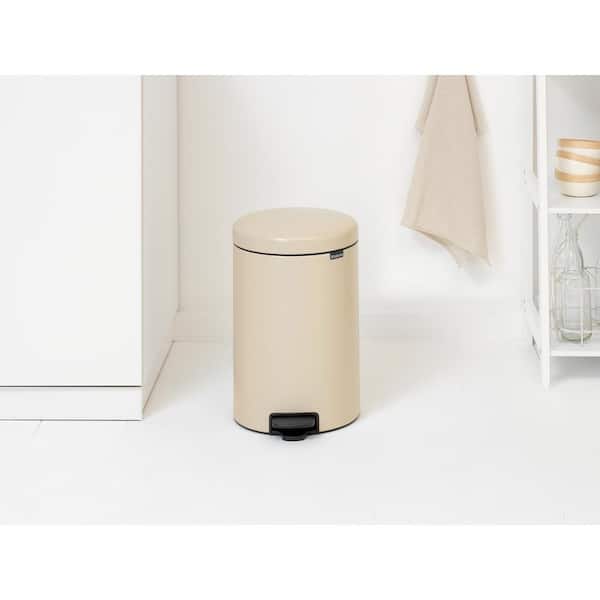 Brabantia NewIcon 5.3 Gal. (20 l) Soft Beige Step On Trash Can