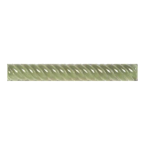 Daltile Cristallo Glass Peridot 1 in. x 8 in. Rope Glass Accent Wall Tile (0.055 sq. ft. / piece)