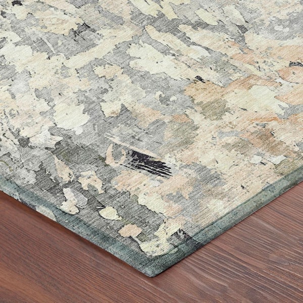 Chantille Machine Washable Indoor/Outdoor Abstract ACN2736 Pewter 2 ft. x 7 ft. Runner Rug