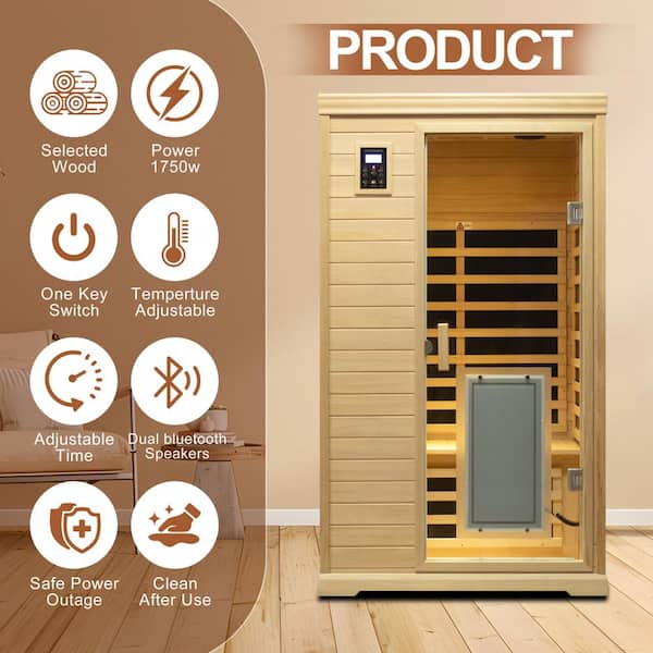 Spygo Moray 2-Person Indoor Far-Infrared Sauna in Hemlock with