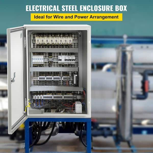 Carbon Steel Electrical Box, Measuring 16 x 12 x 6 in. with Hinged Cover, IP66 Waterproof and Dust Resistant