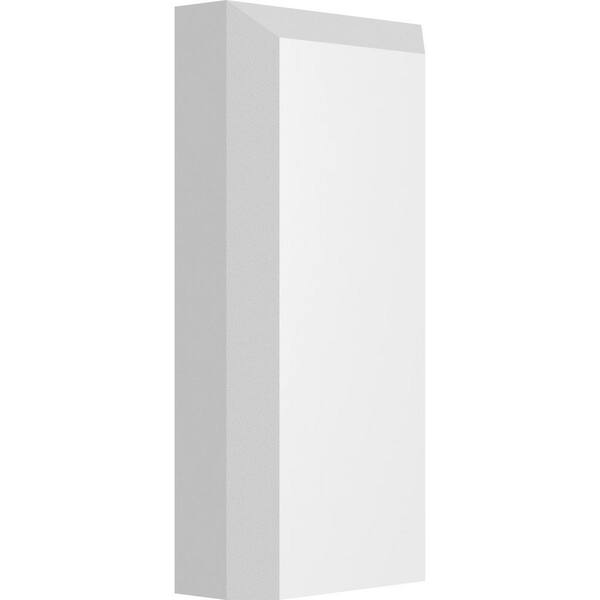 Ekena Millwork 2 in. W x 4 in. H x-3/4 in. P Standard Foster Plinth Block with Beveled Edge (8-Pack)