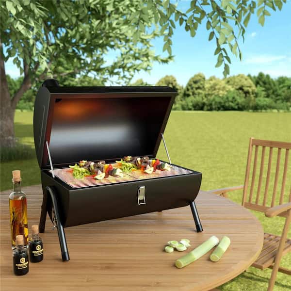 Alabama Alternatief voorstel Dag Dyiom Portable Charcoal Grill Mini BBQ Grill Black with Outdoor Cooking,  Camping and Picnic B098766SPB - The Home Depot