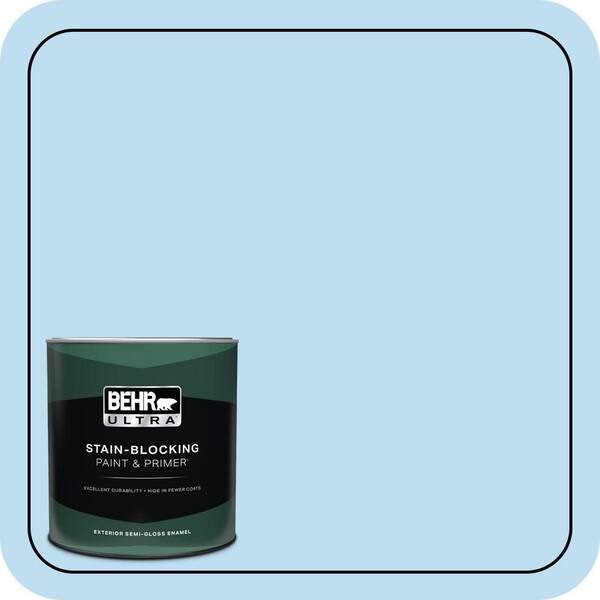BEHR ULTRA 1 qt. #550A-2 Tropical Pool Semi-Gloss Enamel Exterior Paint & Primer