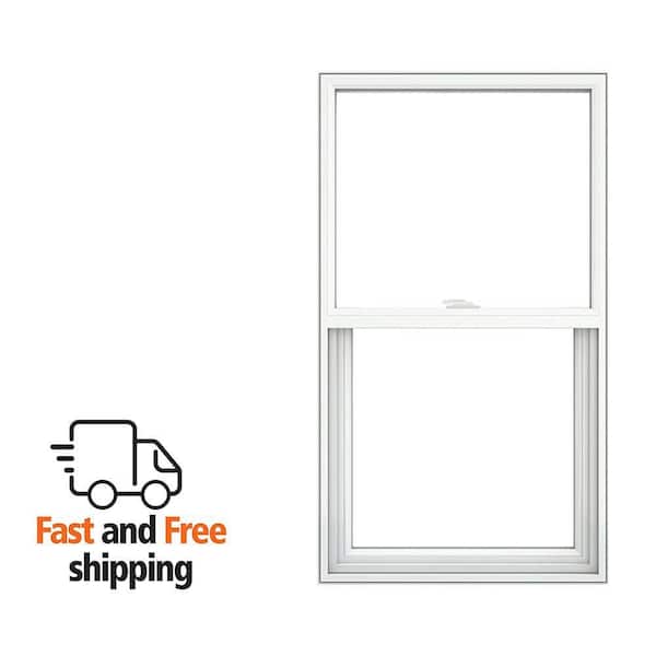 V-2500 Series 23.75 in. x 45.5 in. Single Hung Vinyl Low-E White Pocket Frame Replacement Tilt-In Window