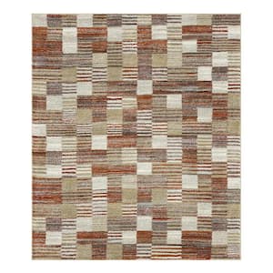 Pernette Red/Beige 7 ft. 10 in. Square Geometric Area Rug