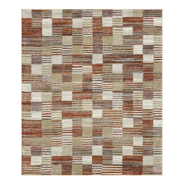 Home Decorators Collection Pernette Red/Beige 7 ft. 10 in. Square Geometric Area Rug