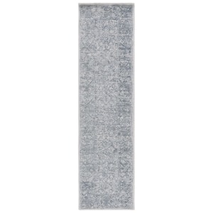 Marquee Blue/Gray 2 ft. x 9 ft. Abstract Gradient Runner Rug
