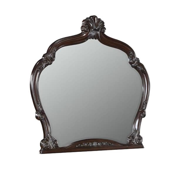 Benjara 46.75 in. x 2 in. Novelty Wooden Frame Brown Dresser Mirror