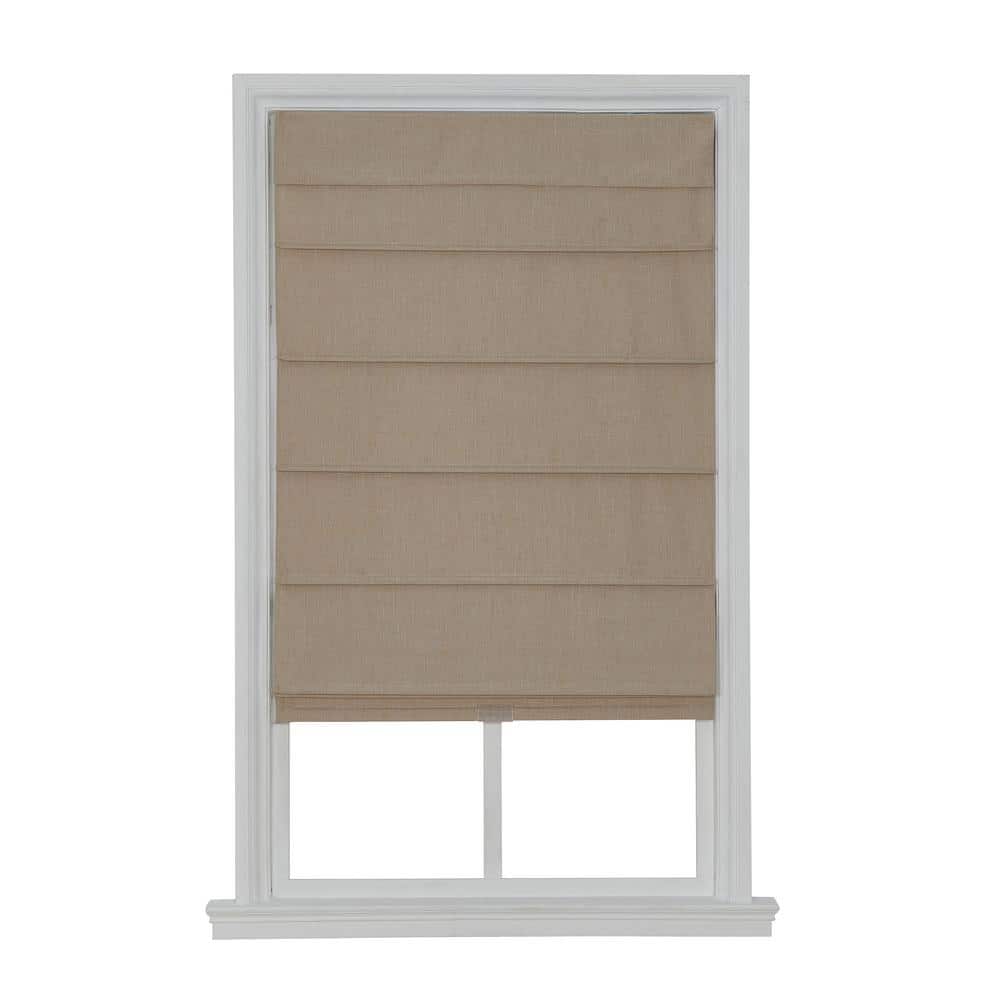 27-Inch Linen Cordless Blackout Fabric Roman Shades