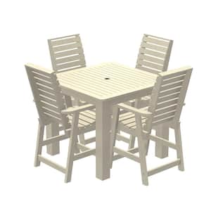 Glennville 5-Pieces Square Recycled Plastic Outdoor Counter Dining Set