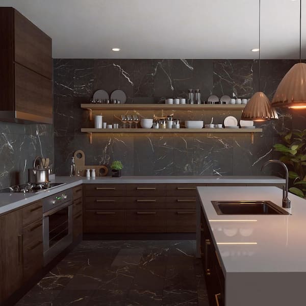 Reve Noir 12 in. x 24 in. Porcelain Floor and Wall Tile (11.63 sq. ft. /Case)