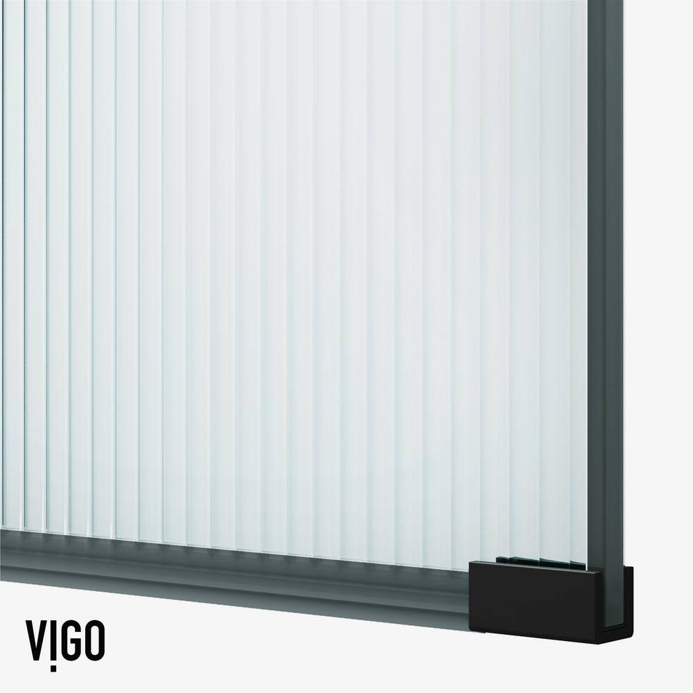 Arden Matte Black 34" x 78" Framed Shower Screen with Fluted Glass