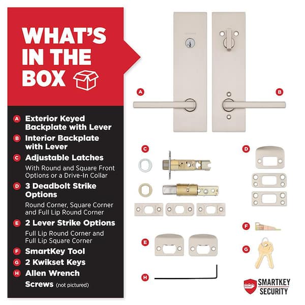 Kwikset Halifax Satin Nickel Keyed Entry Set Single Cylinder Door