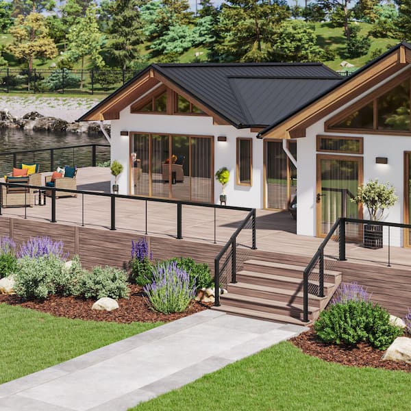 Barrette Outdoor Living Elevation 5-ft x 42-in Matte Black Aluminum Deck Stair Cable Rail Kit