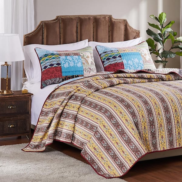 Greenland Home Fashions Bohemian Dream 3-Piece Full/Queen Quilt