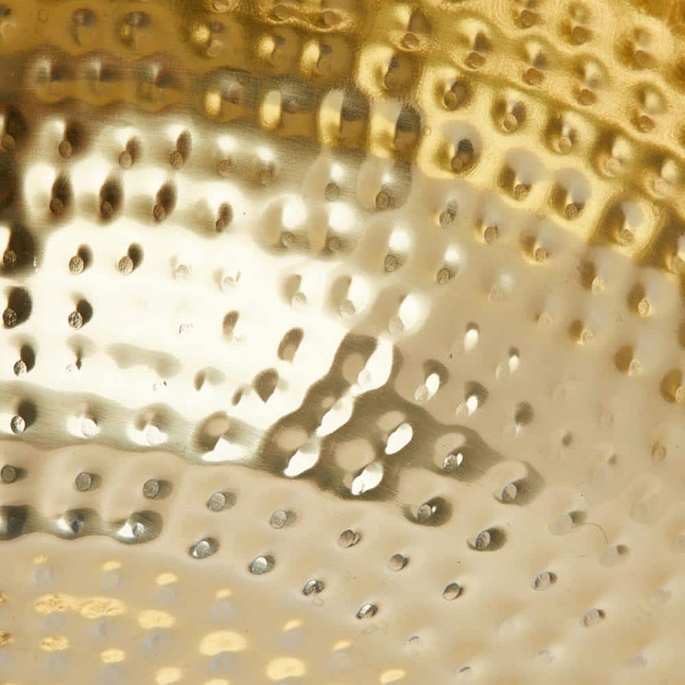 Gold Hammered Metal 14-Inch Round Serving Bowl