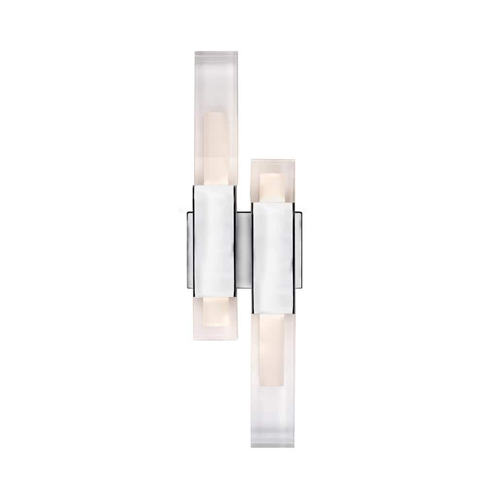 Martelo 21" Chrome Dimmable Direct Wired Sconce