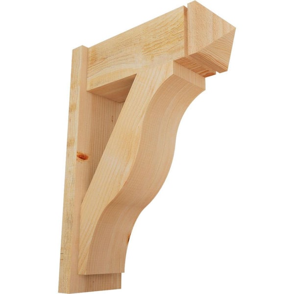 Ekena Millwork 8 in. x 30 in. x 22 in. Fuston Arts and Crafts Rough Sawn Douglas Fir Outlooker