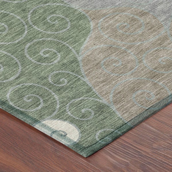 Chantille Machine Washable Indoor/Outdoor Abstract ACN2464 Pewter 5 ft. x 7 ft. 6 in. Area Rug