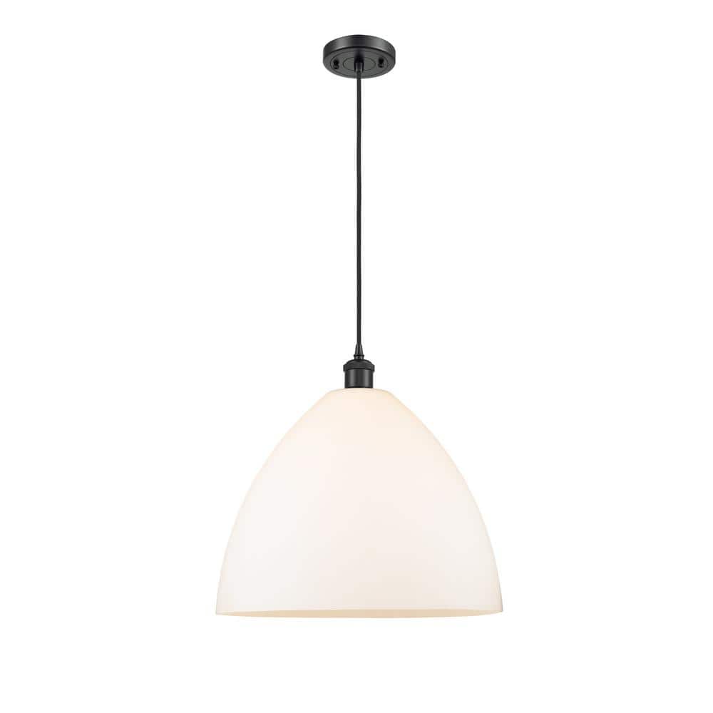 Ballston Mini 18'' Matte Black and White Cord Hung Pendant Light