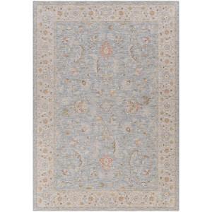 Avant Garde 7 ft. x 10 ft. Blue Border Indoor Area Rug