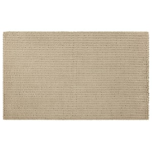 Homespun Noodle 27 in. x 45 in. Taupe Tan Polyester Machine Washable Bath Mat