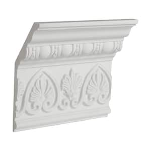 6-1/2 in. x 2-1/2 in. x 6 in. Long Egg and Dart with Palmettes Polyurethane Crown Molding Sample