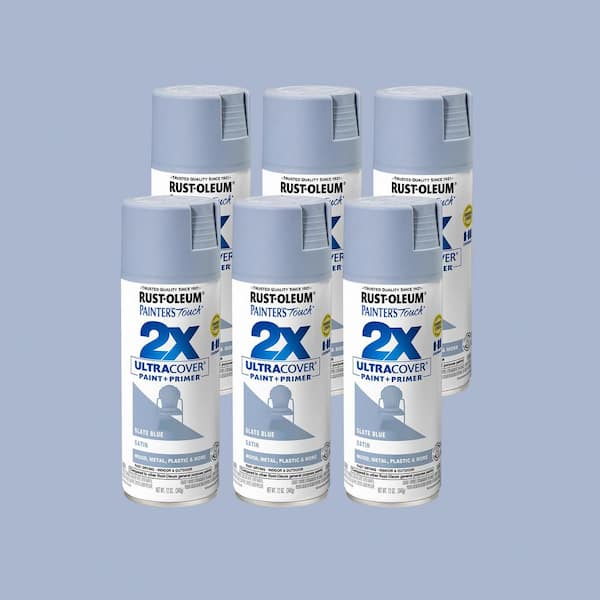 12 oz. Satin Slate Blue General Purpose Spray Paint (6-Pack)