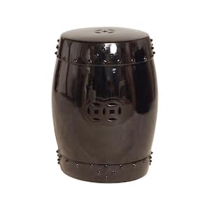 Black Drum Ceramic Garden Stool