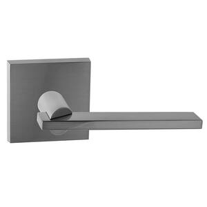 Satin Nickel Passage Door Lever - Square Interior Door Handle For Hallways & Closets