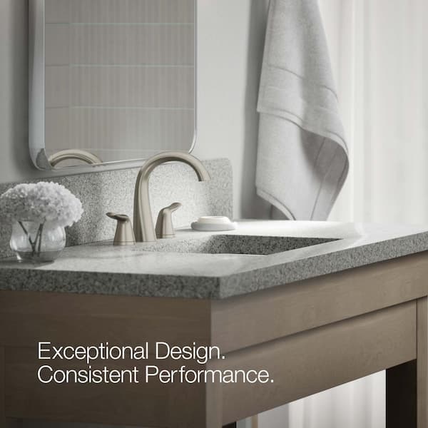 KOHLER Easmor 8 in. Widespread Double Handle Bathroom Faucet in Vibrant Brushed Nickel