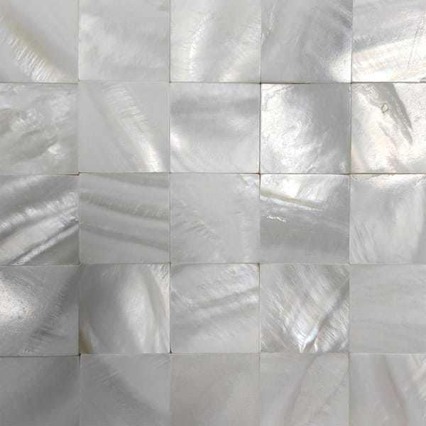 Art3d 12 in. x 12 in. Mother of Pearl Shell Mosaic Tile Backsplash in White