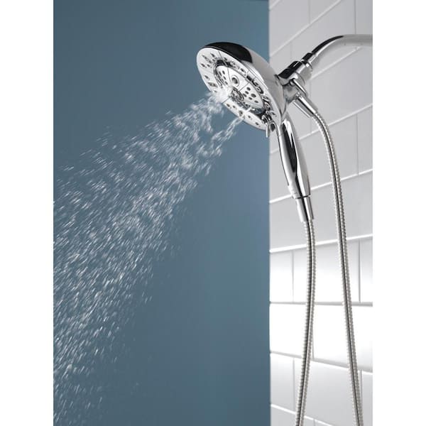 In2ition Two-in-One 5-Spray 6.9 in. Dual Wall Mount Fixed and Handheld H2Okinetic Shower Head in Chrome In2ition Two-in-One 5-Spray 6.9 in. Dual Wall Mount Fixed and Handheld H2Okinetic Shower Head in Chrome
