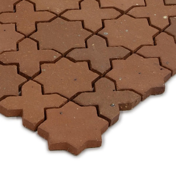 Star and Cross Brown 6 in. x 6 in Matte Terracotta Look Ceramic Floor and Wall Mosaic Tile (0.25 sq. ft./Case)