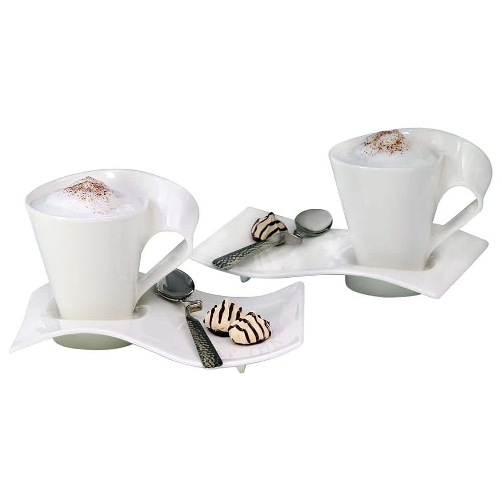 Villeroy Boch New Wave Caffe 11.75 oz. White Coffee Set (6-Piece Set)-1024847262 - The Home Depot