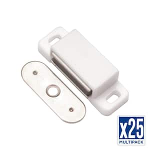 Catches 1-7/16 in. (37 mm) White Magnetic Catch (25-Pack)