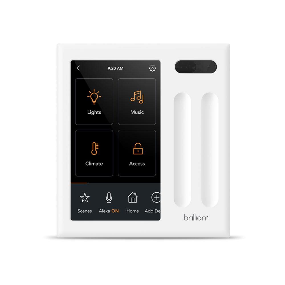 Brilliant Smart Home Control (2-Switch Panel) for Alexa, Google Assistant, Apple HomeKit, Ring, Sonos and BHA120US-WH2 - The Home Depot