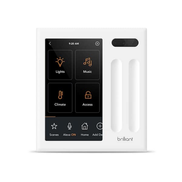 Brilliant Smart Home Control (2-Switch Panel) for Amazon Alexa, Google Assistant, Apple HomeKit, Ring, Sonos and More