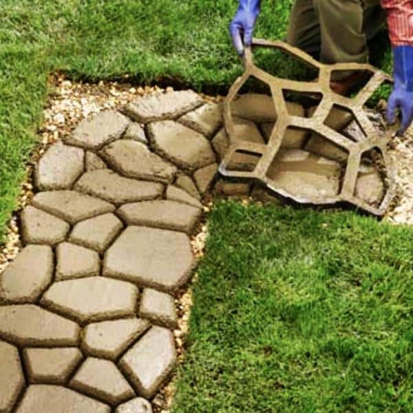 Plastic Garden Paving Mold Concrete Stepping Stone Path Maker Mould Reusable