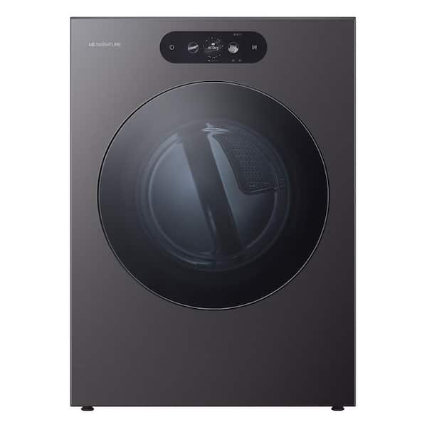 9.0 cu. ft. vented Front Load Gas Dryer in Brushed Black Steel with AI Sensor Dry