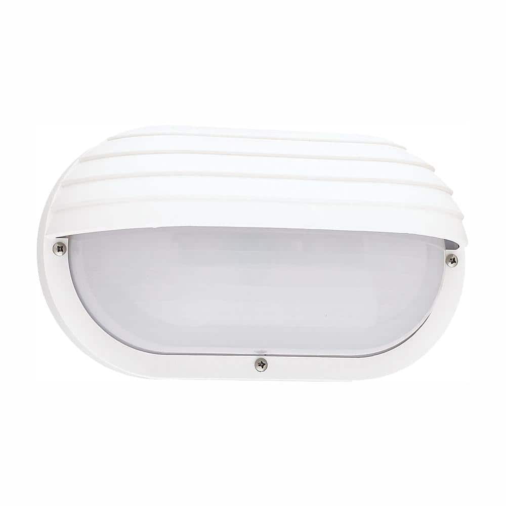 Bayside Small White 1-Light Outdoor 5 in. Bulkhead with LED Bulb price history on PriceWatchPro