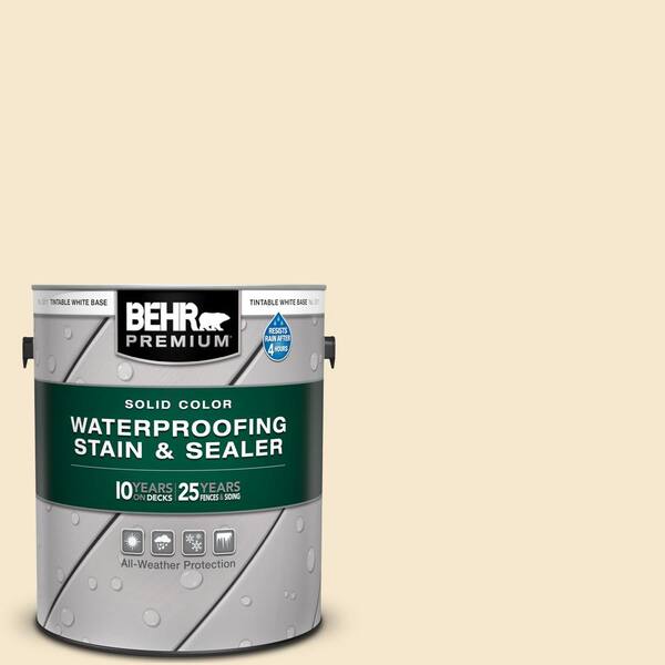 BEHR PREMIUM 1 gal. White Base Solid Color Waterproofing Exterior Wood Stain and Sealer