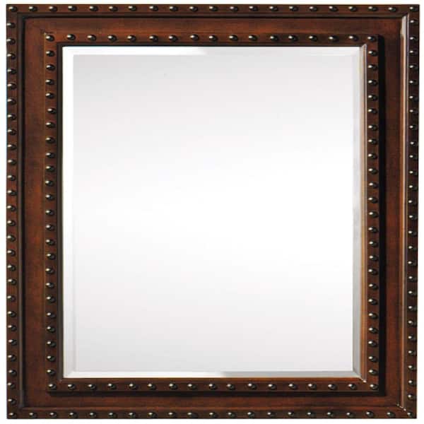 Home Decorators Collection Harlow 22 in. W x 30 in. L Framed Wall Mirror in Dark Brown
