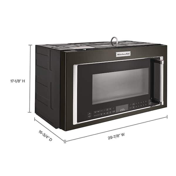 KitchenAid 30 in. W 1.9 cu. ft. 1800-Watt Over the Range Microwave with Air  Fry in PrintShield Stainless KMHC319LPS - The Home Depot